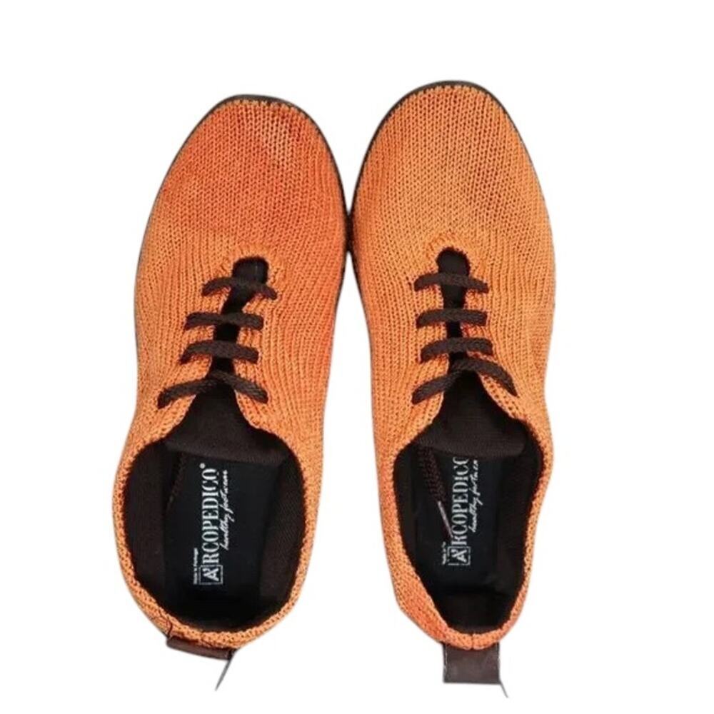 Arcopedico Shoes Womens 38 Casual Oxford Sneakers Knit Comfort Fashion Orange - Picture 6 of 16